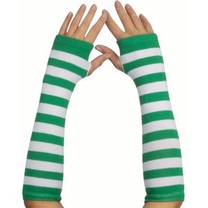 Green and White Striped Forearm Sleeve